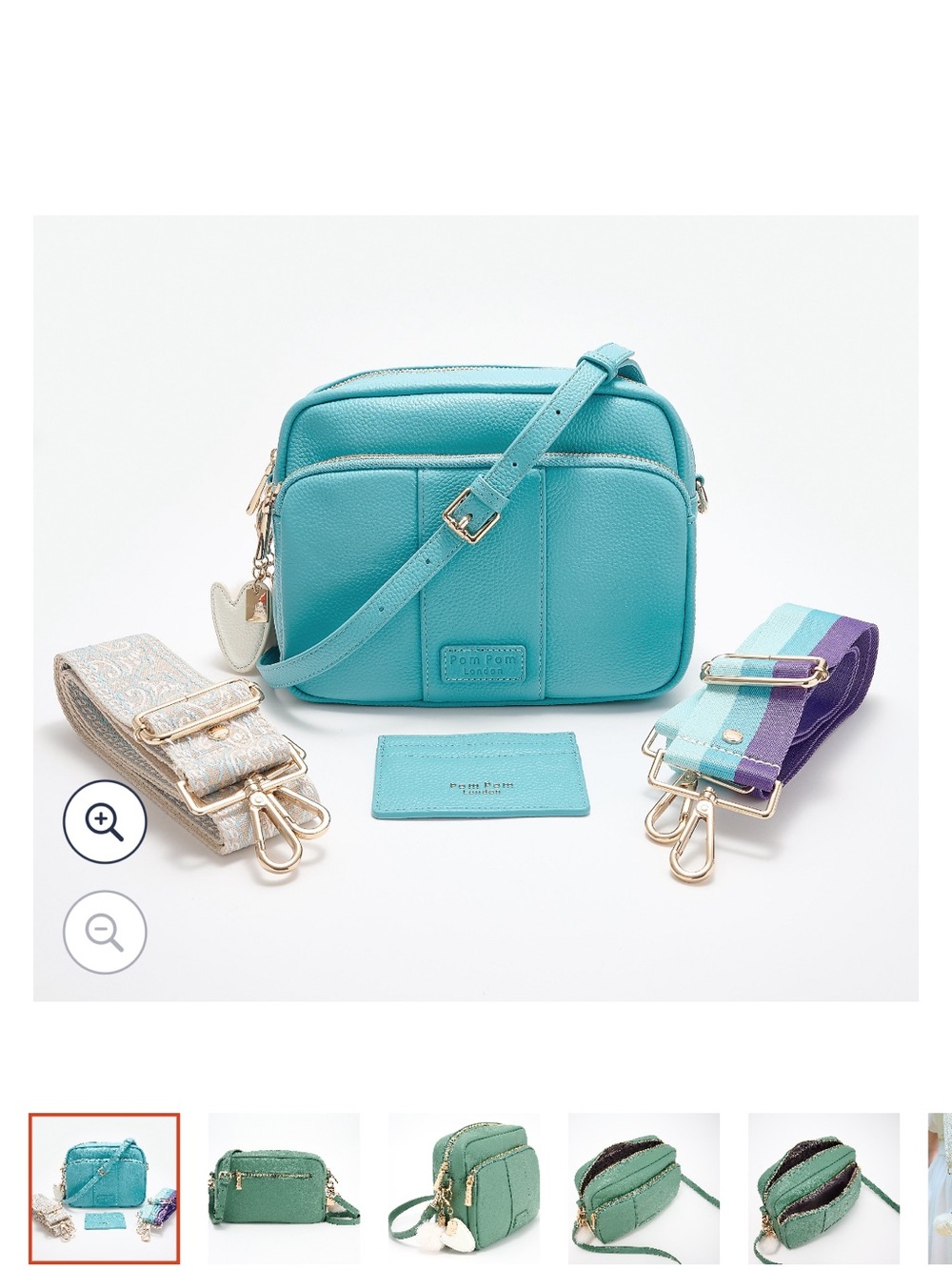 Pom Pom London Original plus crossbody. Removable Straps, card holder, dust bag.